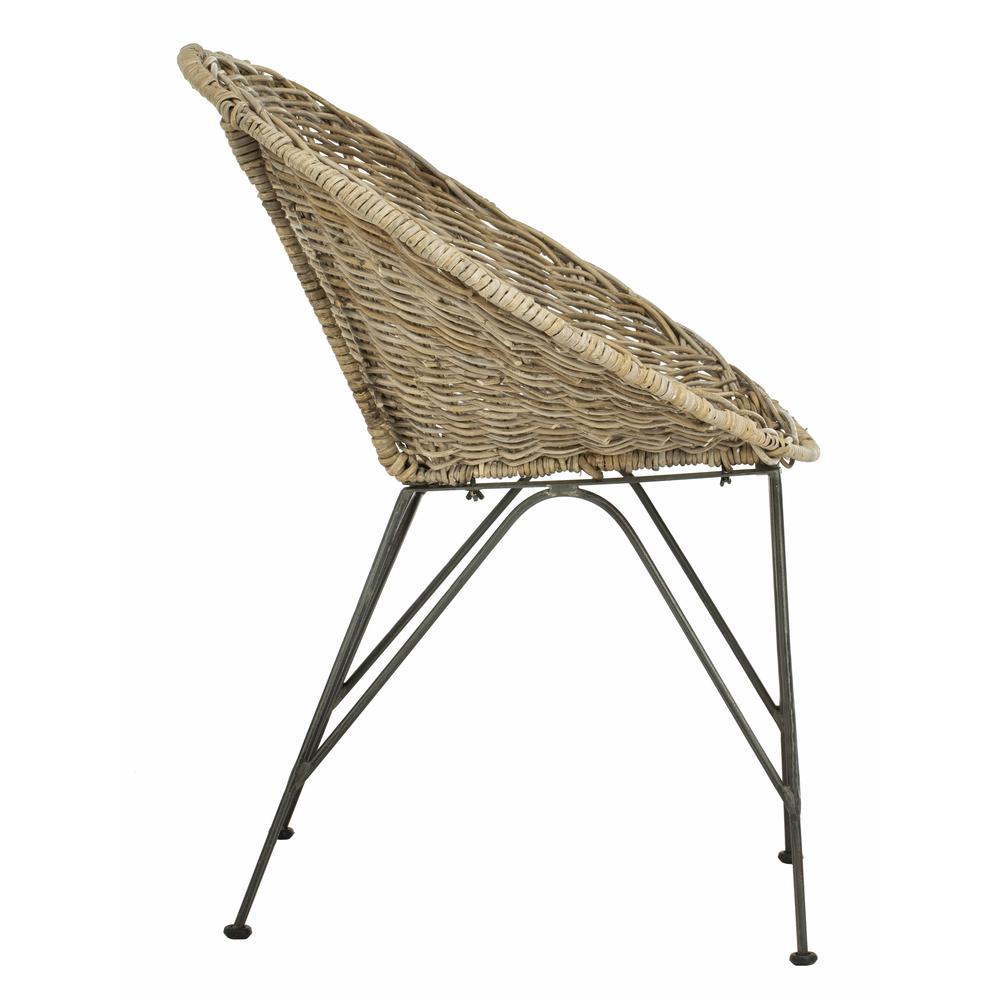 Sierra Rattan Accent Chair, Grey Wash/Dark Steel. Picture 9
