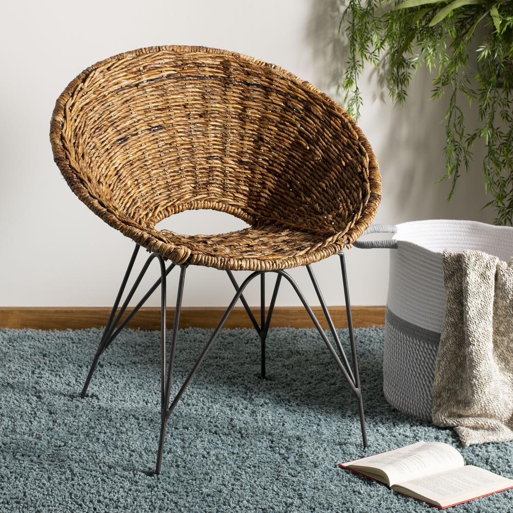 Sierra Rattan Accent Chair, Natural/Dark Steel. Picture 7