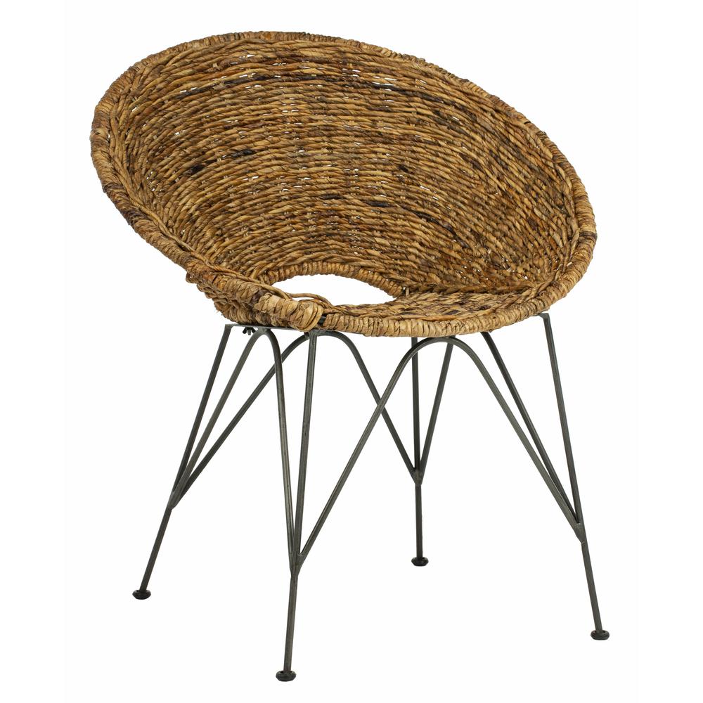 Sierra Rattan Accent Chair, Natural/Dark Steel. Picture 8