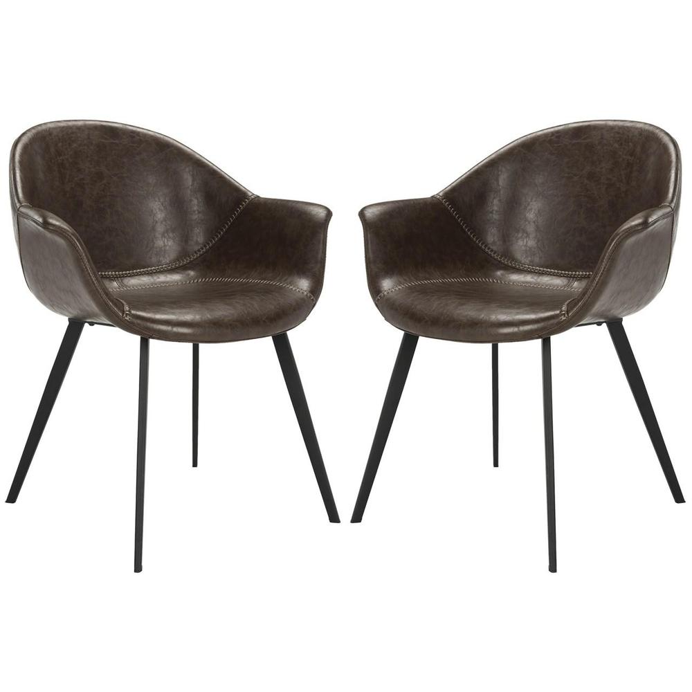 DUBLIN MIDCENTURY MODERN LEATHER DINING TUB CHAIR. Picture 1