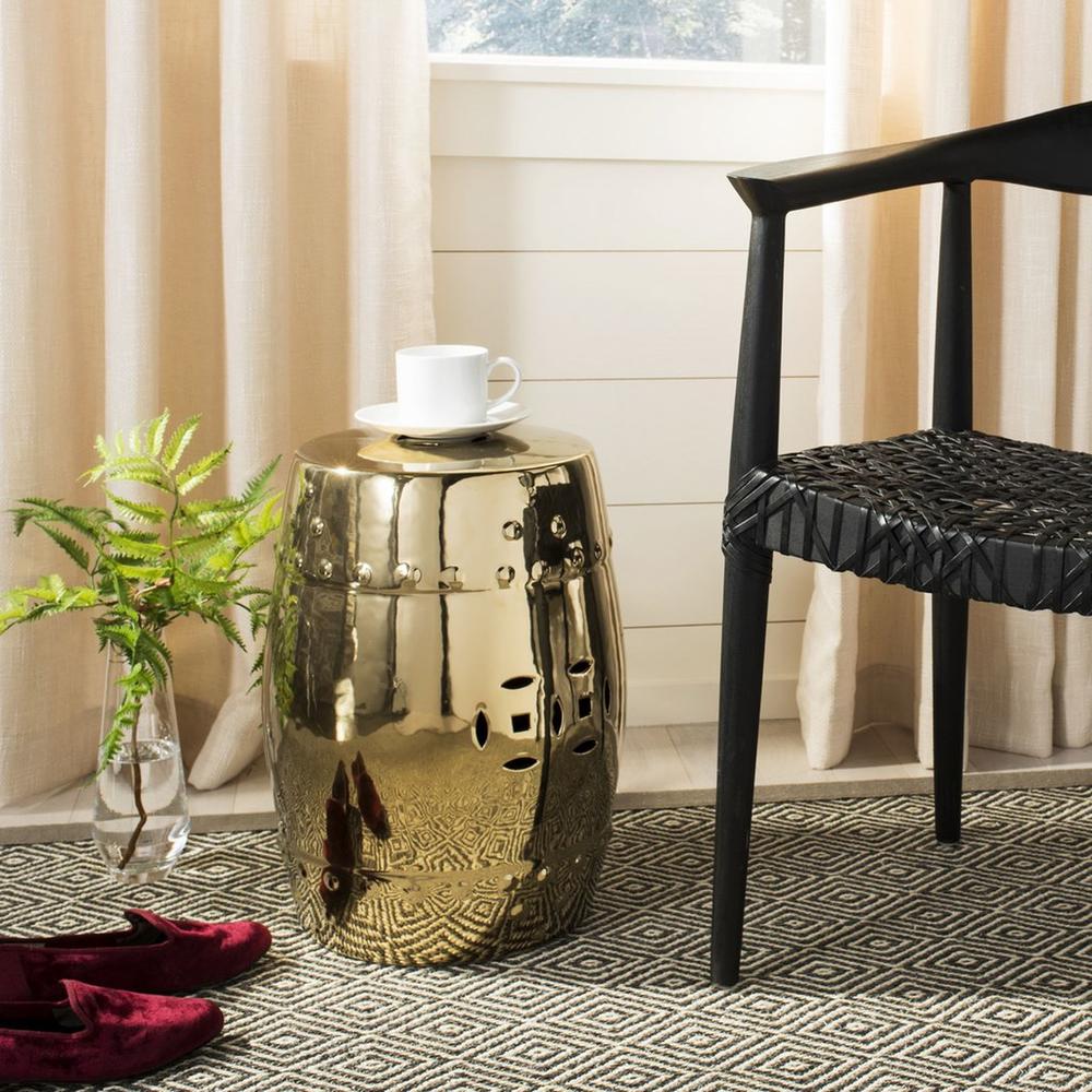 GOLD MODERN MING GARDEN STOOL. Picture 1