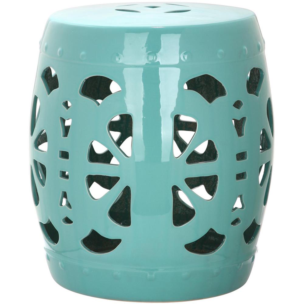 STENCIL BLOSSOM GARDEN STOOL, ACS4536C. Picture 1