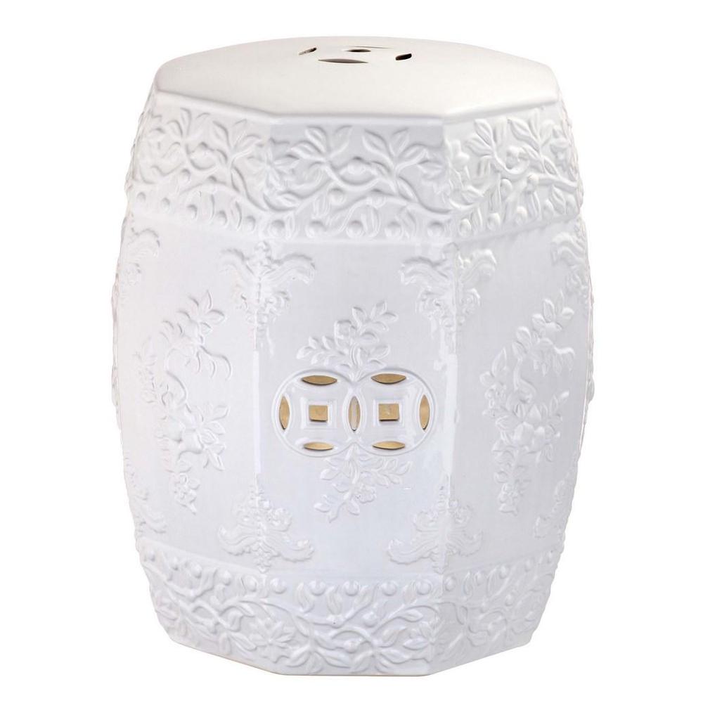 Zen Ren Garden Stool, White. Picture 1