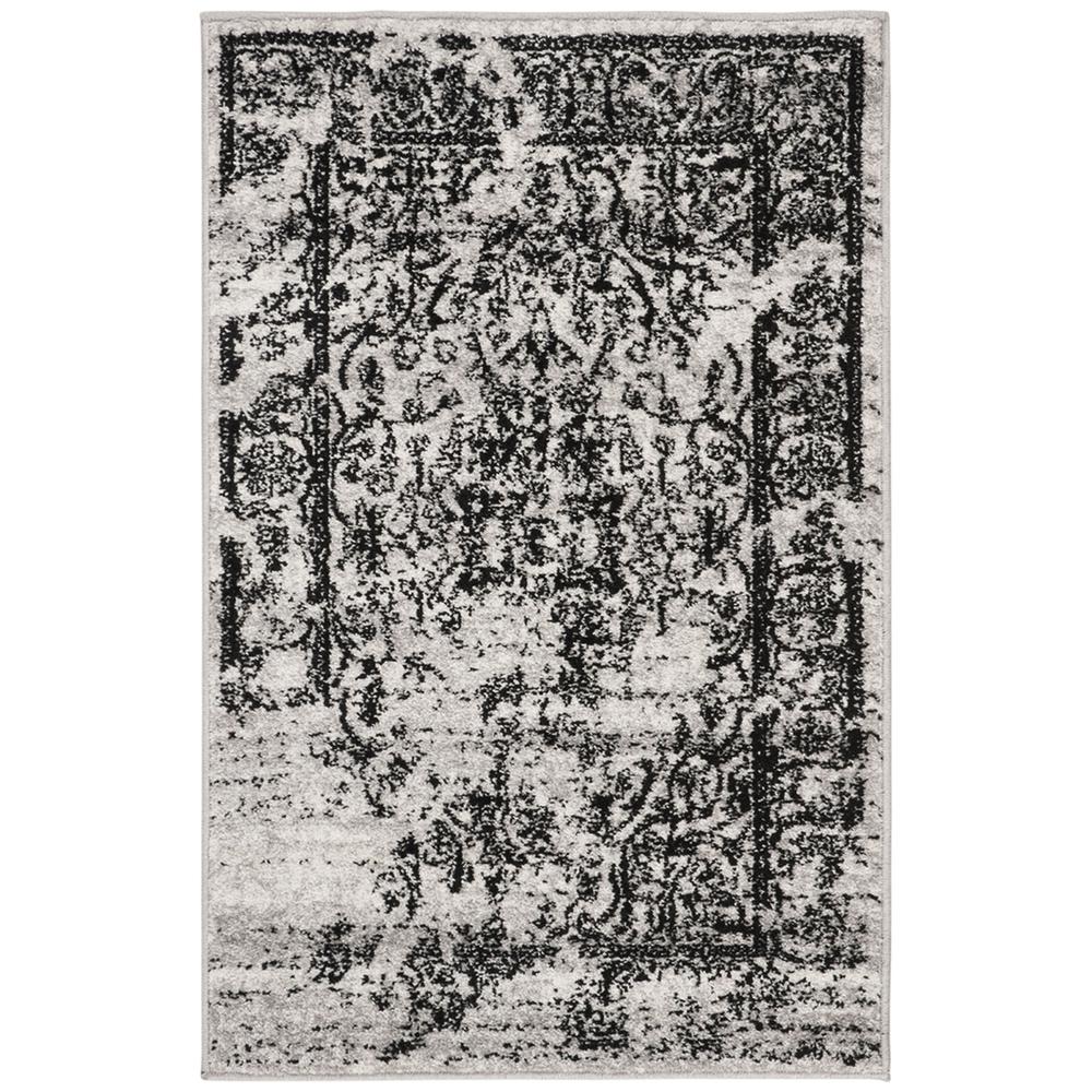 Adirondack, SILVER / BLACK, 2'-6" X 4', Area Rug, ADR101A-24. Picture 1