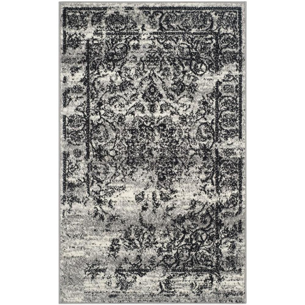 Adirondack, SILVER / BLACK, 3' X 5', Area Rug, ADR101A-3. Picture 1