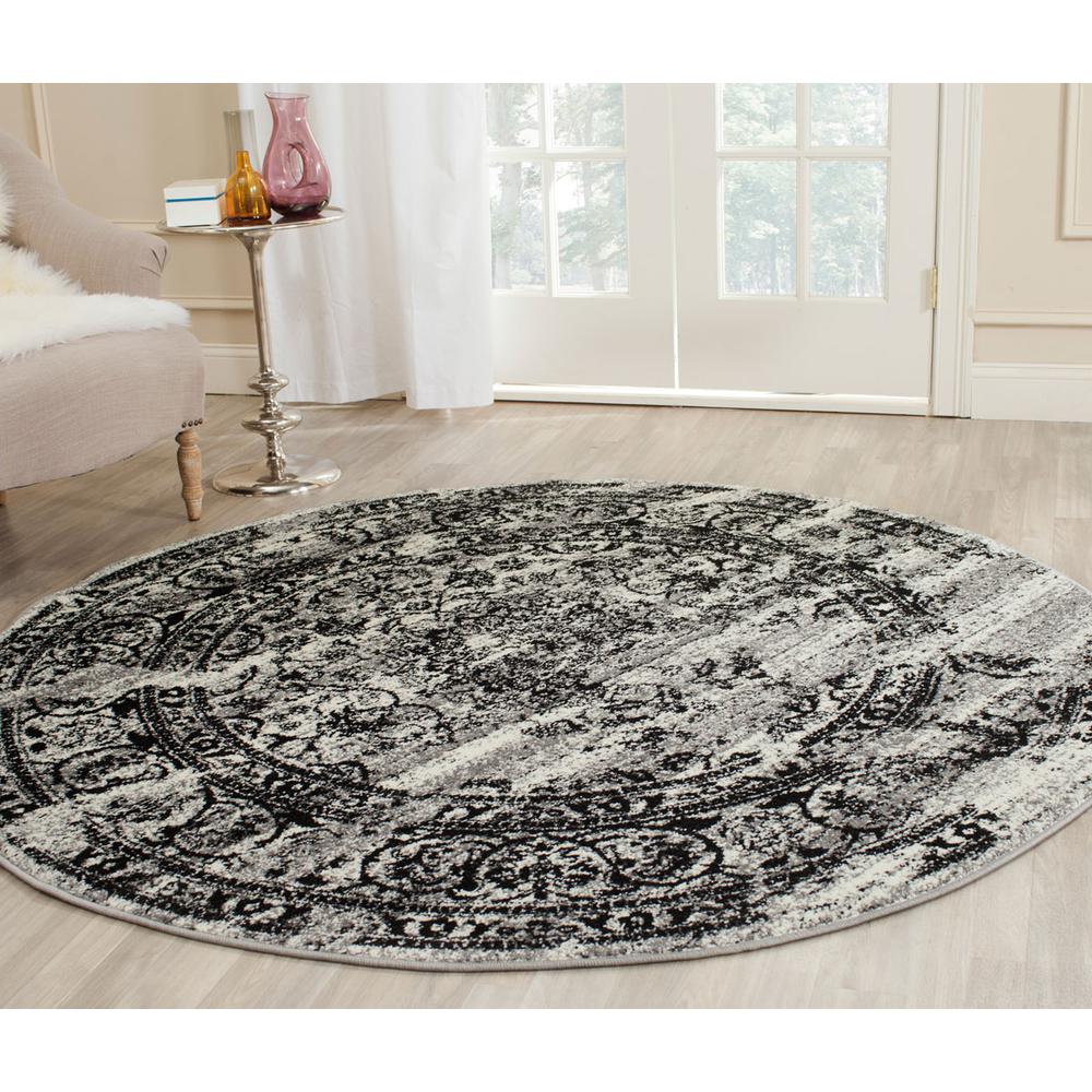 Adirondack, SILVER / BLACK, 10' X 10' Round, Area Rug, ADR101A-10R. Picture 1