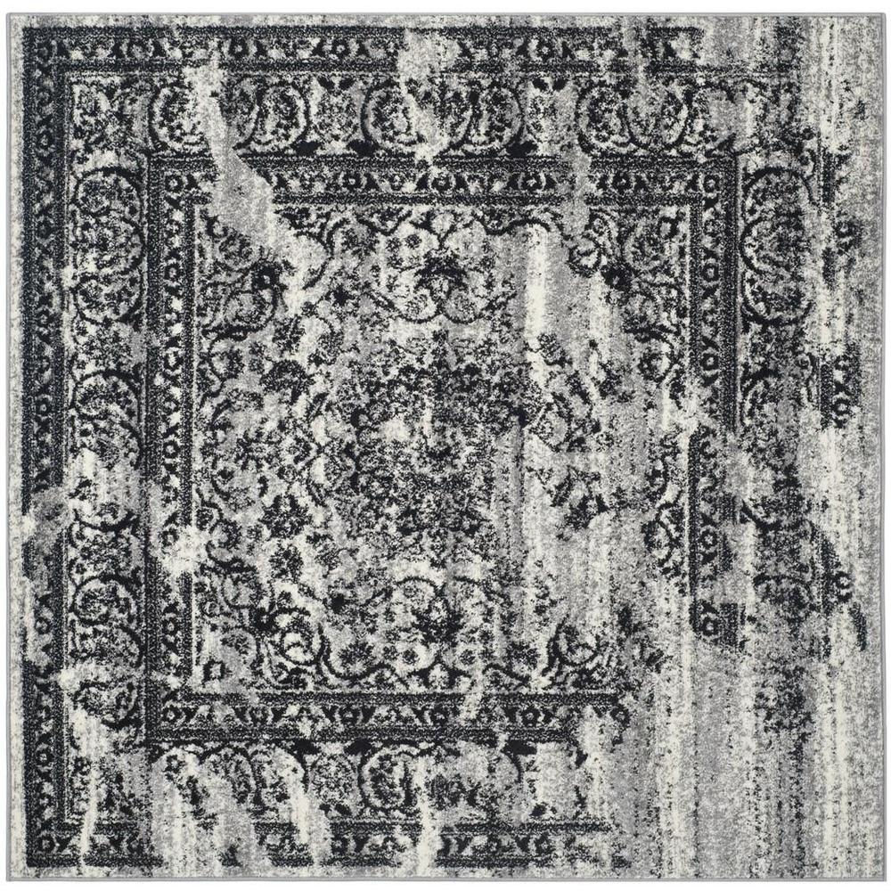 Adirondack, SILVER / BLACK, 10' X 10' Square, Area Rug, ADR101A-10SQ. Picture 1
