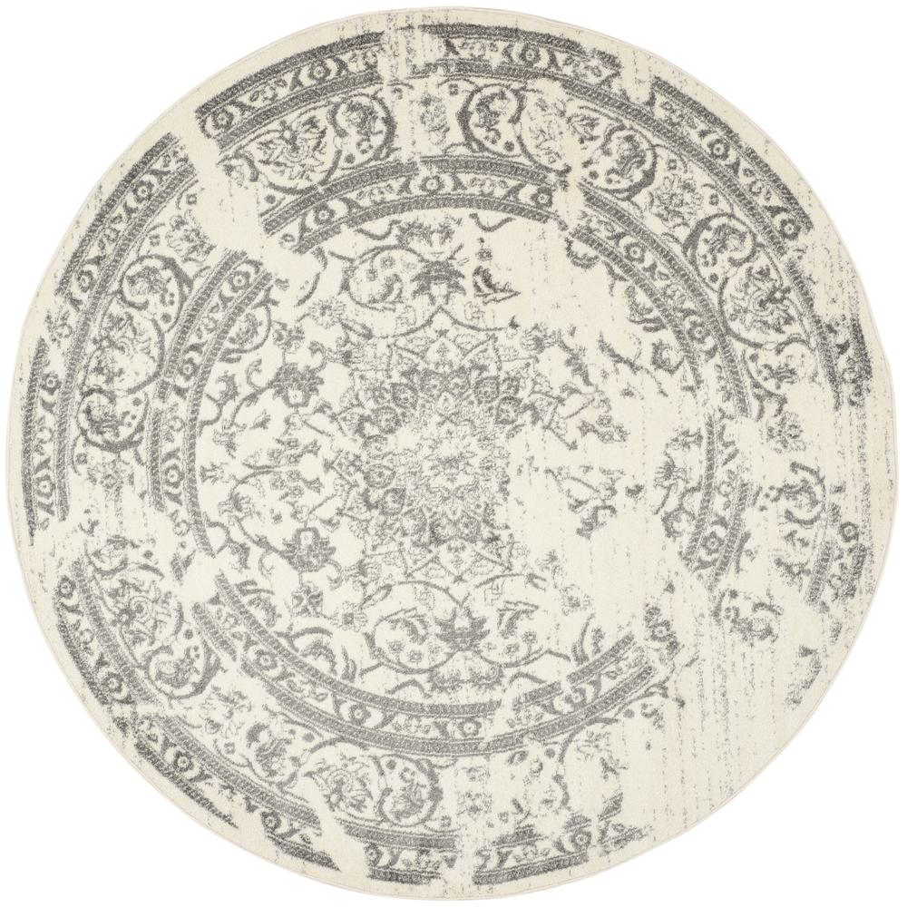 Adirondack, IVORY / SILVER, 8' X 8' Round, Area Rug, ADR101B-8R. Picture 1