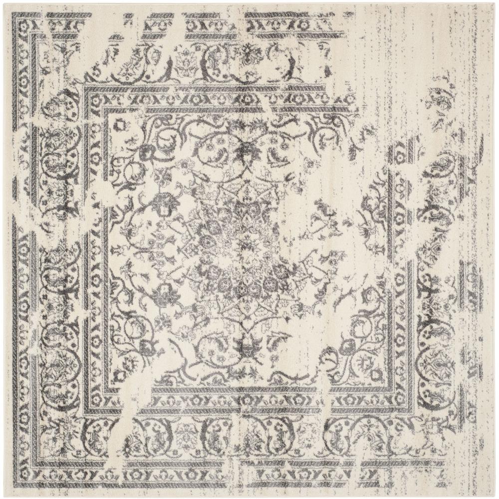 Adirondack, IVORY / SILVER, 8' X 8' Square, Area Rug, ADR101B-8SQ. Picture 1