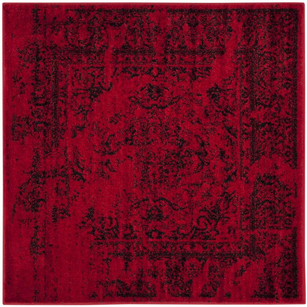 Adirondack, RED / BLACK, 4' X 4' Square, Area Rug, ADR101F-4SQ. Picture 1
