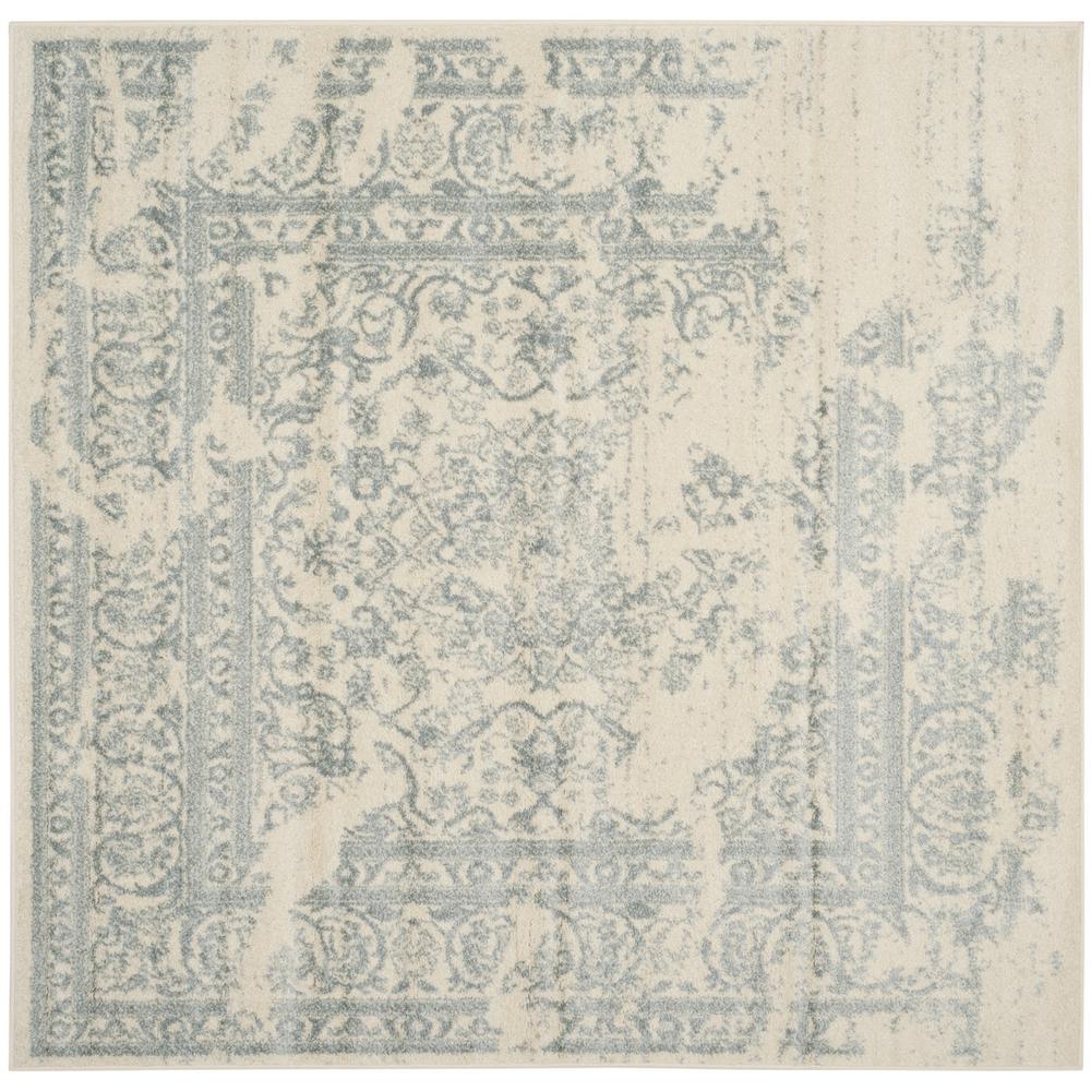 Adirondack, IVORY / SLATE, 6' X 6' Square, Area Rug, ADR101S-6SQ. Picture 1