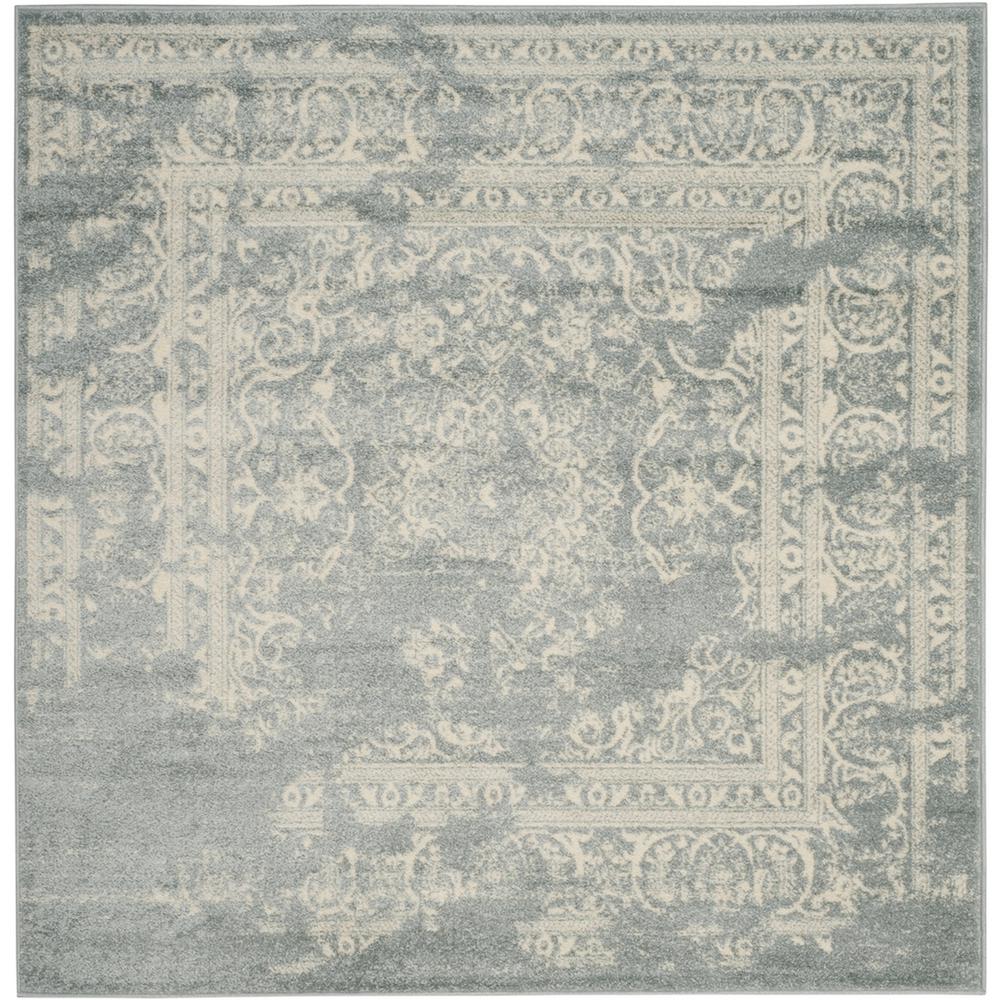 Adirondack, SLATE / IVORY, 6' X 6' Square, Area Rug, ADR101T-6SQ. Picture 1
