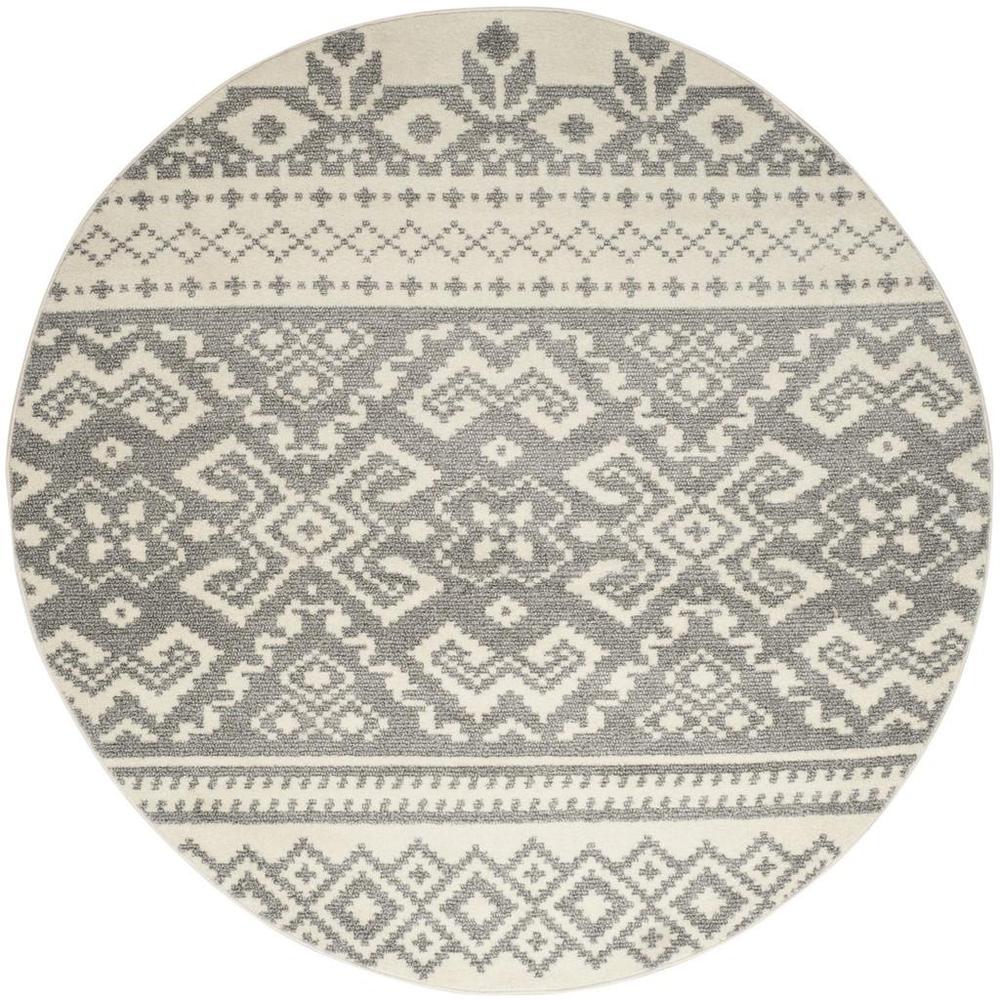 Adirondack, IVORY / SILVER, 8' X 8' Round, Area Rug, ADR107B-8R. Picture 1