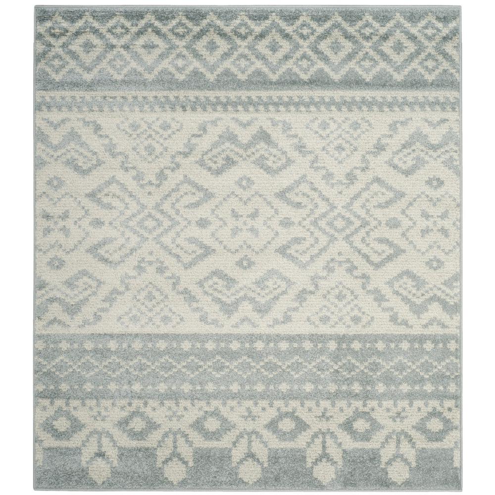 Adirondack, SLATE / IVORY, 6' X 6' Square, Area Rug, ADR107T-6SQ. Picture 1