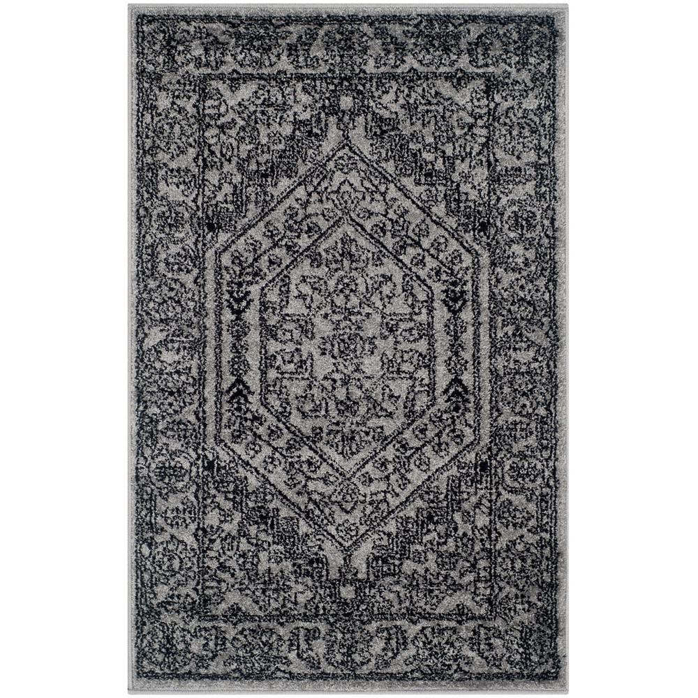 Adirondack, SILVER / BLACK, 2'-6" X 4', Area Rug, ADR108A-24. Picture 1