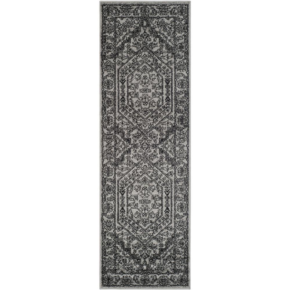 Adirondack, SILVER / BLACK, 2'-6" X 10', Area Rug, ADR108A-210. Picture 1
