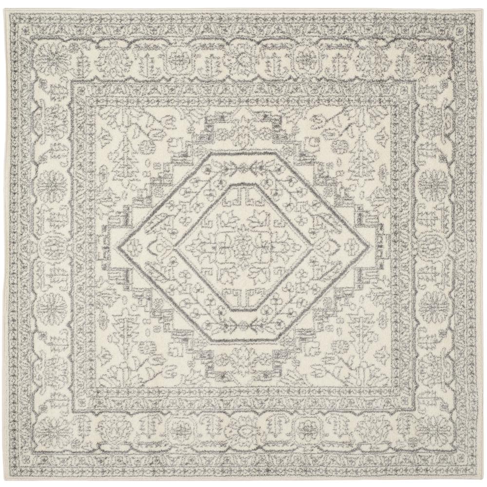 Adirondack, IVORY / SILVER, 6' X 6' Square, Area Rug, ADR108B-6SQ. Picture 1