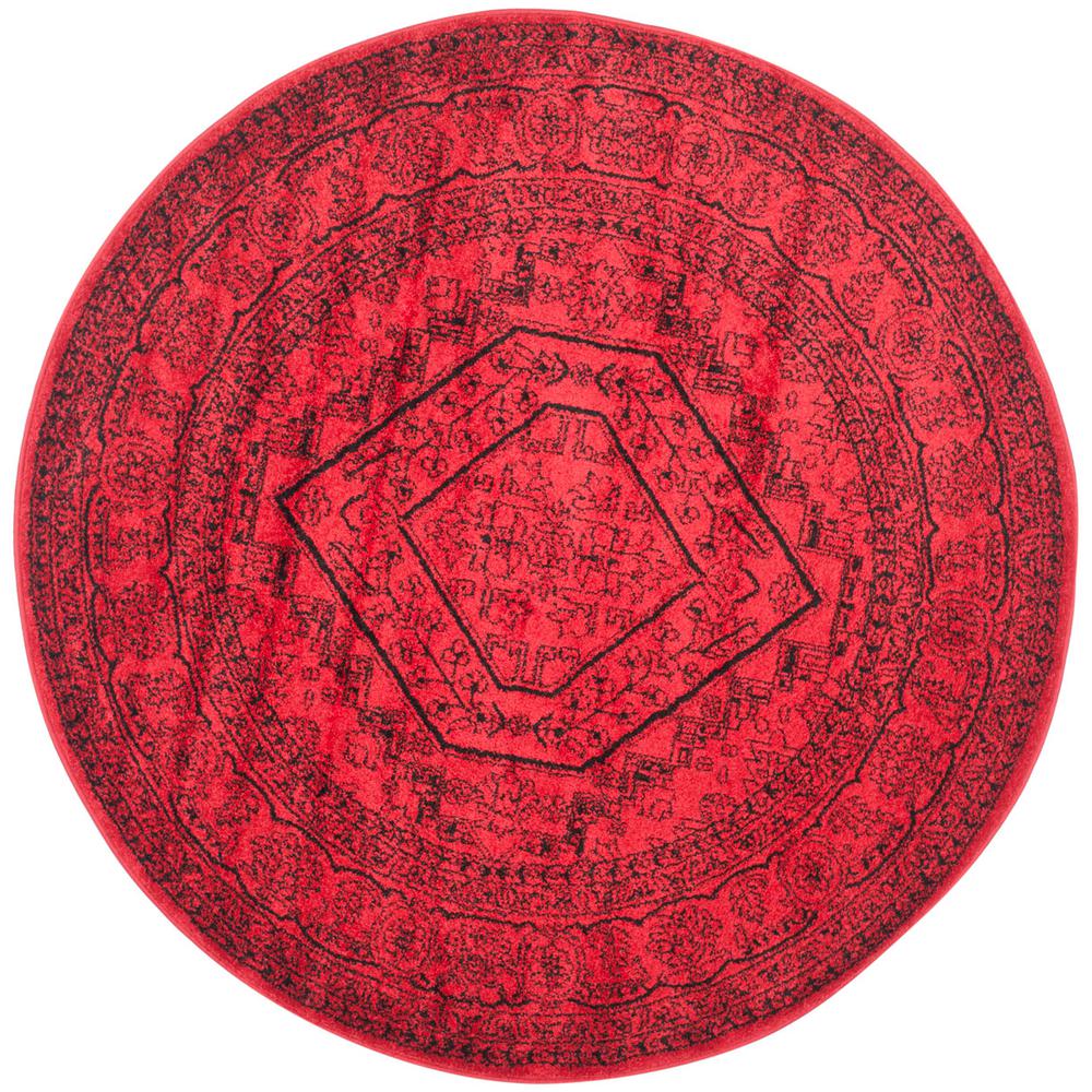 Adirondack, RED / BLACK, 6' X 6' Round, Area Rug, ADR108F-6R. Picture 1