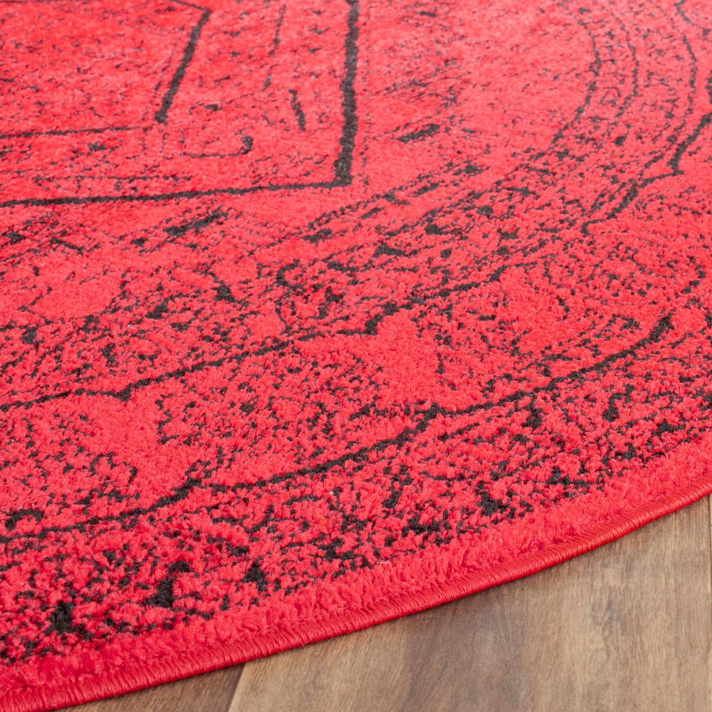 Adirondack, RED / BLACK, 4' X 4' Round, Area Rug, ADR108F-4R. Picture 1