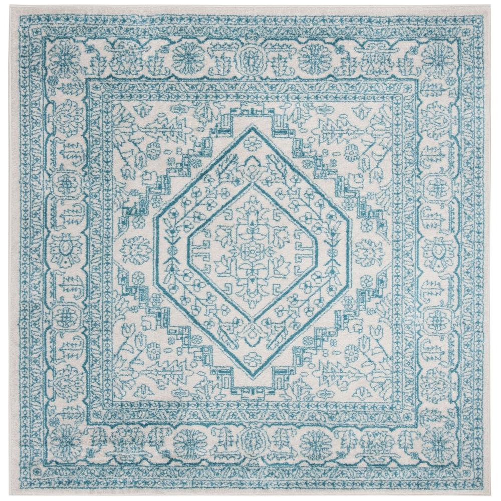 Adirondack, IVORY / TEAL, 6' X 6' Square, Area Rug, ADR108G-6SQ. Picture 1