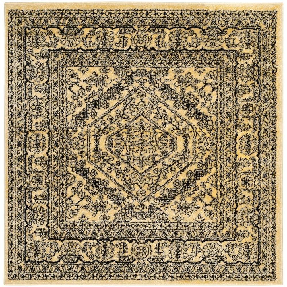 Adirondack, GOLD / BLACK, 4' X 4' Square, Area Rug. Picture 1