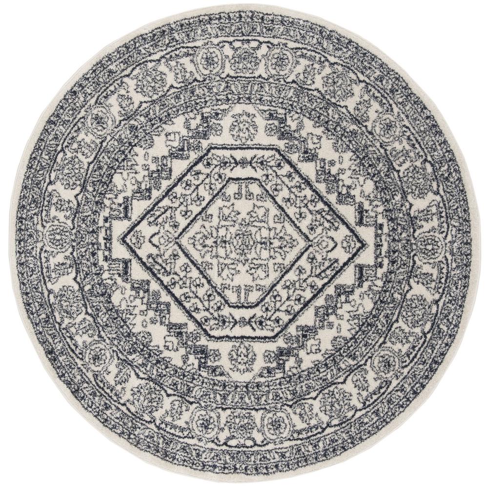 Adirondack, IVORY / NAVY, 6' X 6' Round, Area Rug. Picture 1