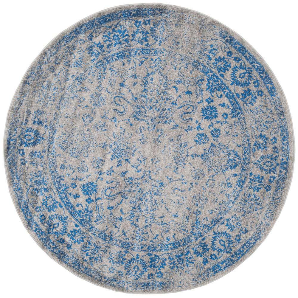Adirondack, GREY / BLUE, 6' X 6' Round, Area Rug. Picture 1