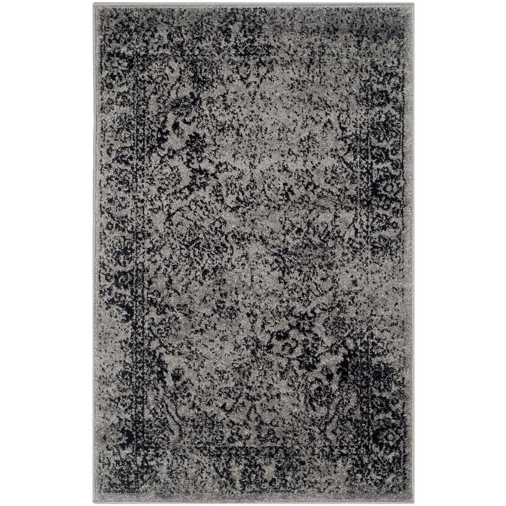 Adirondack, GREY / BLACK, 2'-6" X 4', Area Rug. Picture 1