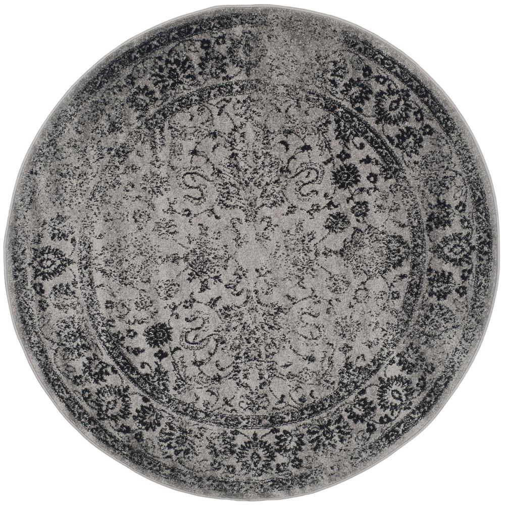 Adirondack, GREY / BLACK, 6' X 6' Round, Area Rug, ADR109B-6R. Picture 1