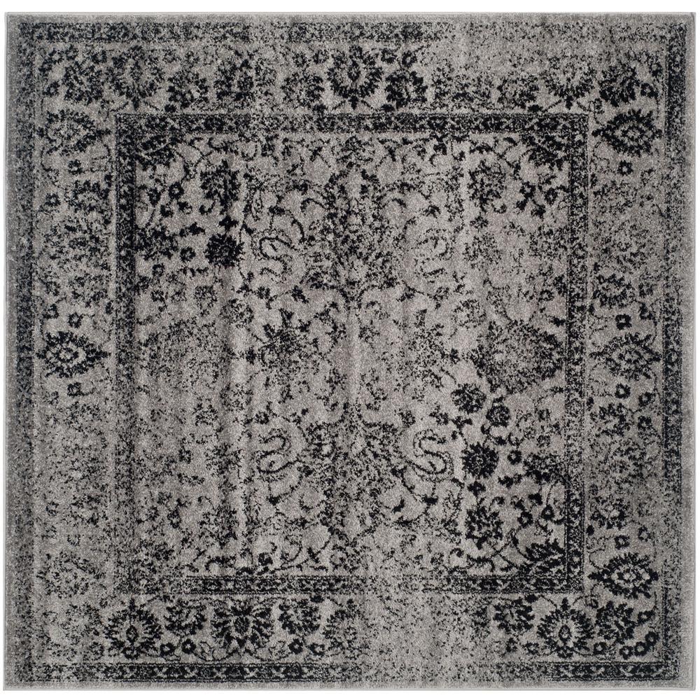 Adirondack, GREY / BLACK, 10' X 10' Square, Area Rug. Picture 1