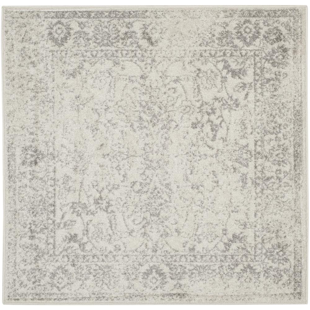 Adirondack, IVORY / SILVER, 4' X 4' Square, Area Rug, ADR109C-4SQ. Picture 1