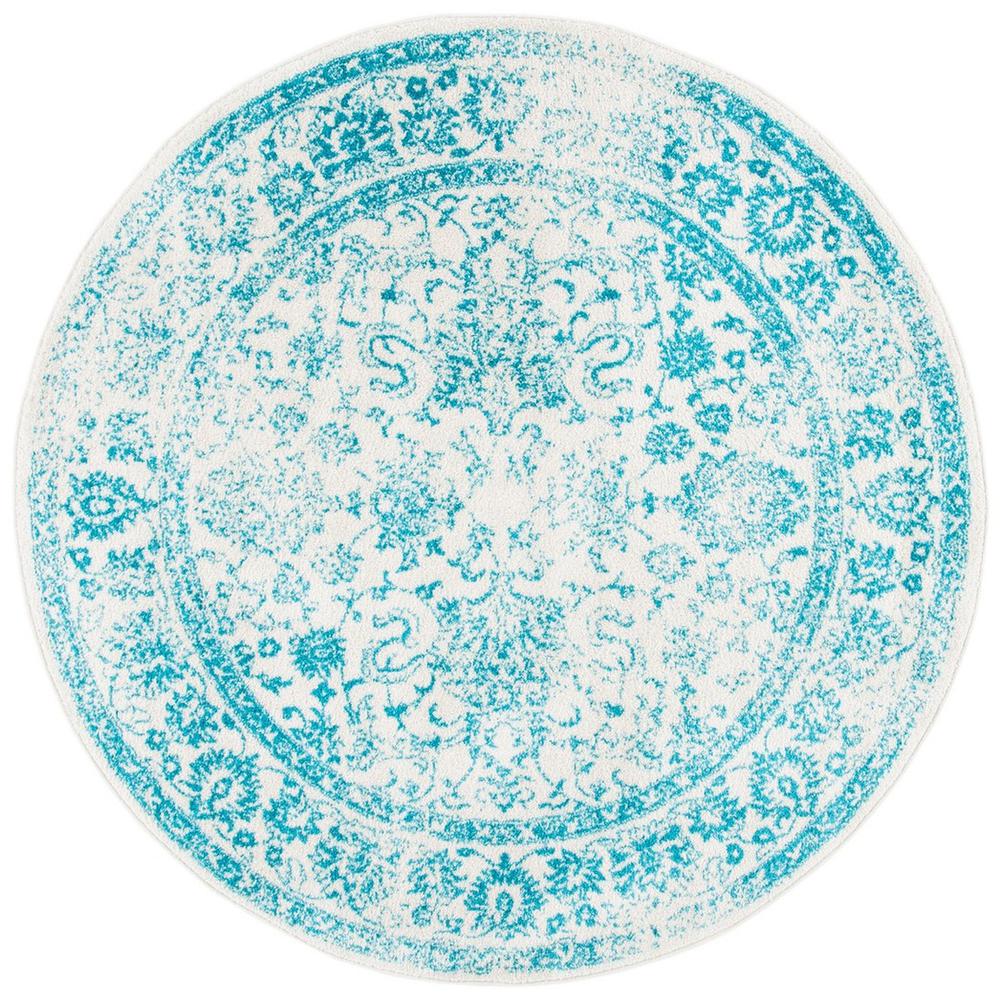 Adirondack, IVORY / TEAL, 6' X 6' Round, Area Rug, ADR109D-6R. Picture 1
