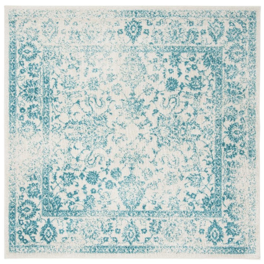 Adirondack, IVORY / TEAL, 6' X 6' Square, Area Rug, ADR109D-6SQ. Picture 1