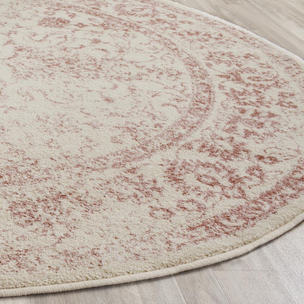 Adirondack, IVORY / ROSE, 8' X 8' Round, Area Rug. Picture 1