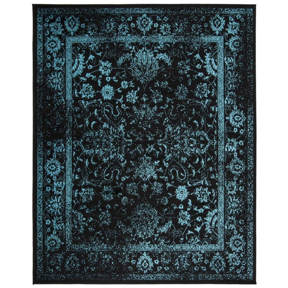 Adirondack, BLACK / TEAL, 8' X 10', Area Rug, ADR109K-8. Picture 1