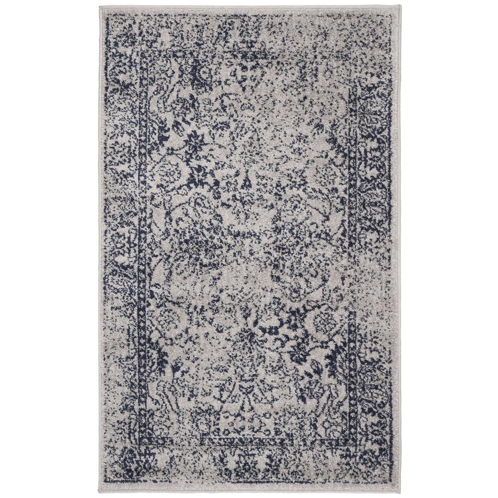Adirondack, GREY / NAVY, 3' X 5', Area Rug. Picture 1