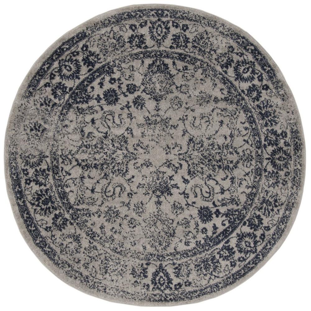 Adirondack, GREY / NAVY, 6' X 6' Round, Area Rug. Picture 1
