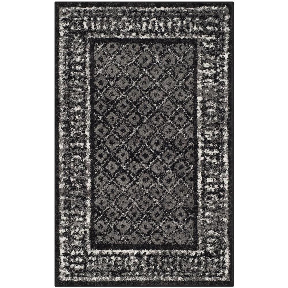 Adirondack, BLACK / SILVER, 2'-6" X 4', Area Rug, ADR110A-24. Picture 1