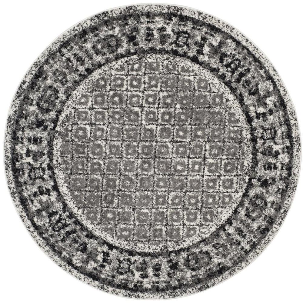 Adirondack, IVORY / SILVER, 4' X 4' Round, Area Rug, ADR110B-4R. Picture 1