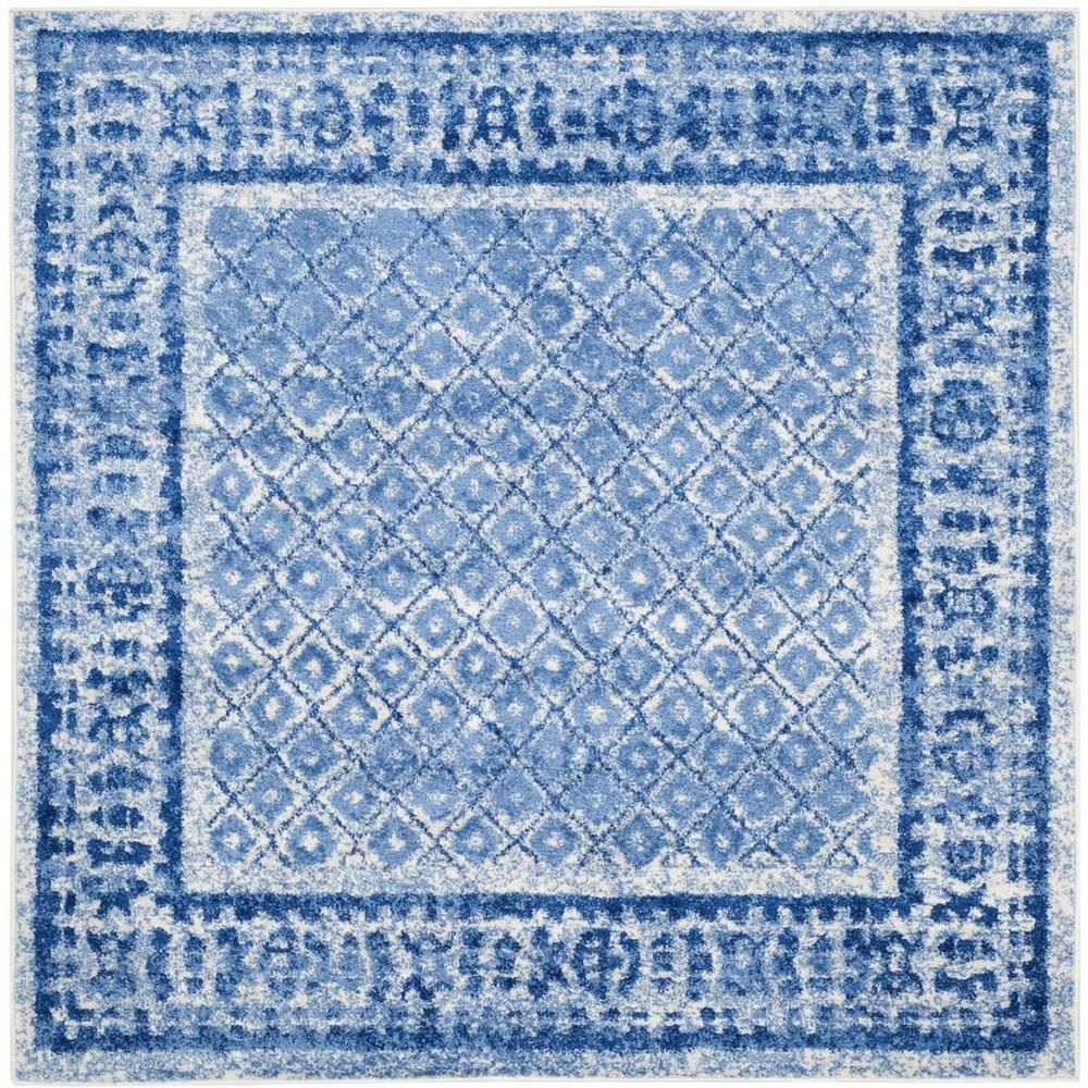 Adirondack, SILVER / BLUE, 4' X 4' Square, Area Rug, ADR110D-4SQ. Picture 1