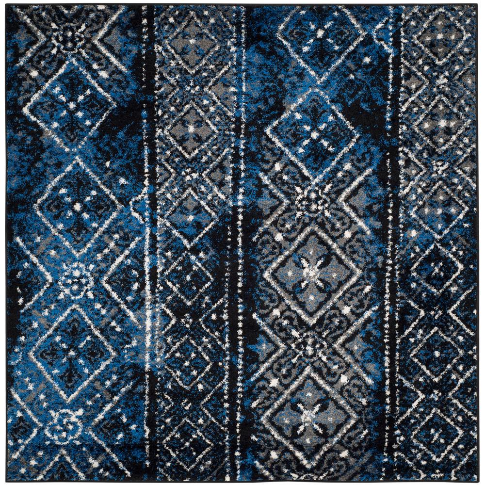 Adirondack, SILVER / BLACK, 4' X 4' Square, Area Rug, ADR111A-4SQ. Picture 1