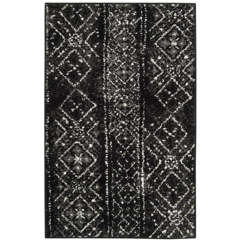 Adirondack, BLACK / SILVER, 2'-6" X 4', Area Rug, ADR111C-24. Picture 1
