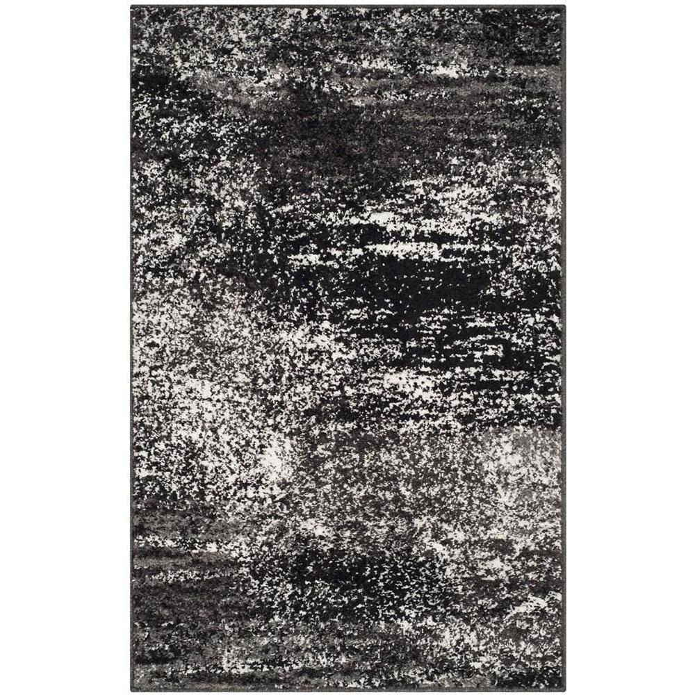 Adirondack, SILVER / BLACK, 2'-6" X 4', Area Rug. Picture 1