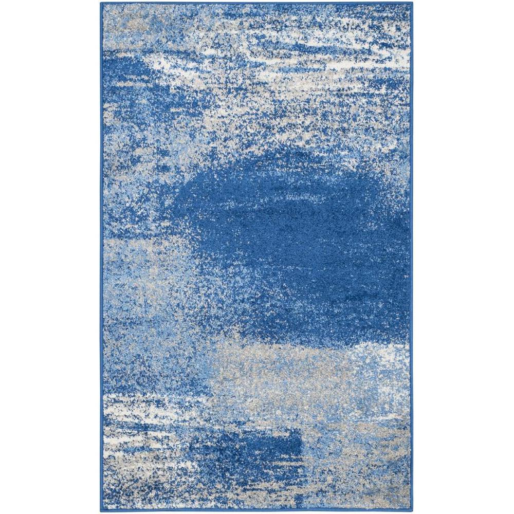 Adirondack, SILVER / BLUE, 3' X 5', Area Rug, ADR112F-3. Picture 1