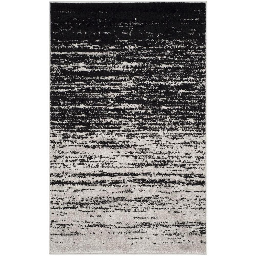 Adirondack, SILVER / BLACK, 2'-6" X 4', Area Rug, ADR113A-24. Picture 1