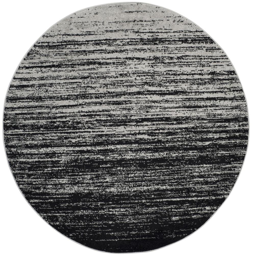 Adirondack, SILVER / BLACK, 6' X 6' Round, Area Rug, ADR113A-6R. Picture 1