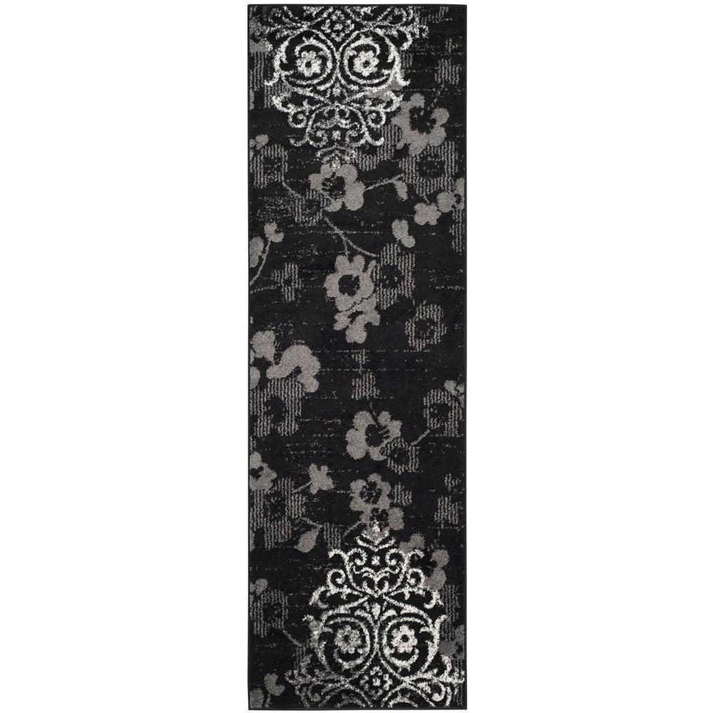 Adirondack, BLACK / SILVER, 2'-6" X 8', Area Rug, ADR114A-28. Picture 1
