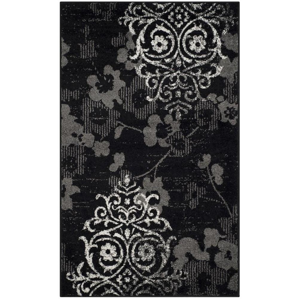 Adirondack, BLACK / SILVER, 3' X 5', Area Rug, ADR114A-3. Picture 1