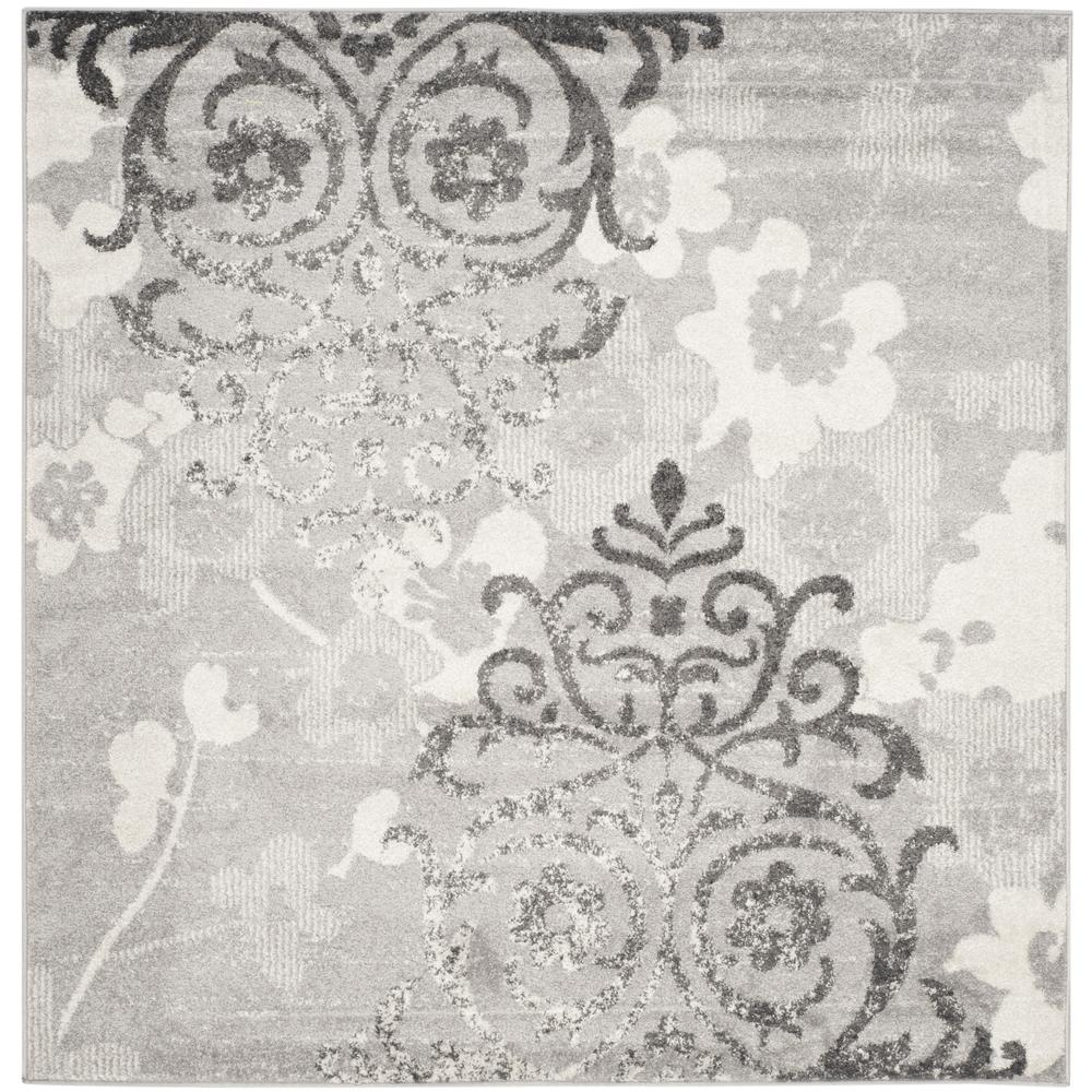 Adirondack, SILVER / IVORY, 6' X 6' Square, Area Rug, ADR114B-6SQ. Picture 1