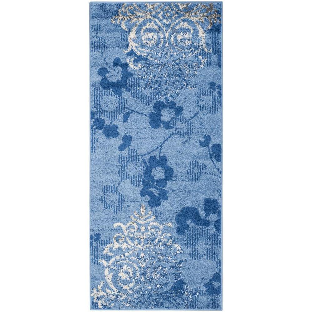 Adirondack, LIGHT BLUE / DARK BLUE, 2'-6" X 10', Area Rug, ADR114F-210. Picture 1